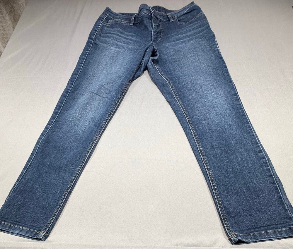 Ruff Hewn Women’s Straight Leg Jeans Size 10 Petite Medium Wash Denim